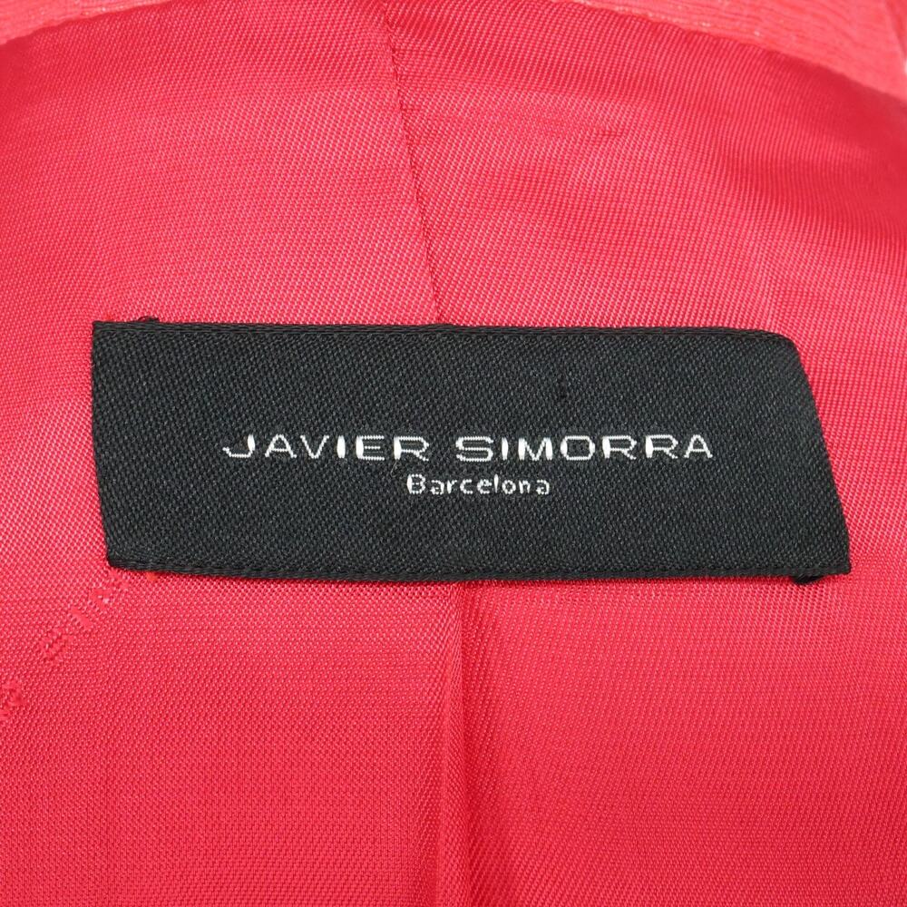 Javier Simorra Skirt Suit Womens 6 Pink Linen Blend Lined Fitted Designer Career - Picture 3 of 16